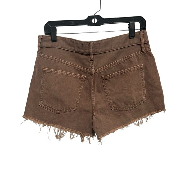 New We the Free Brown Denim Cut off Shorts, Distressed Hem, New with out Tags - Picture 3 of 4